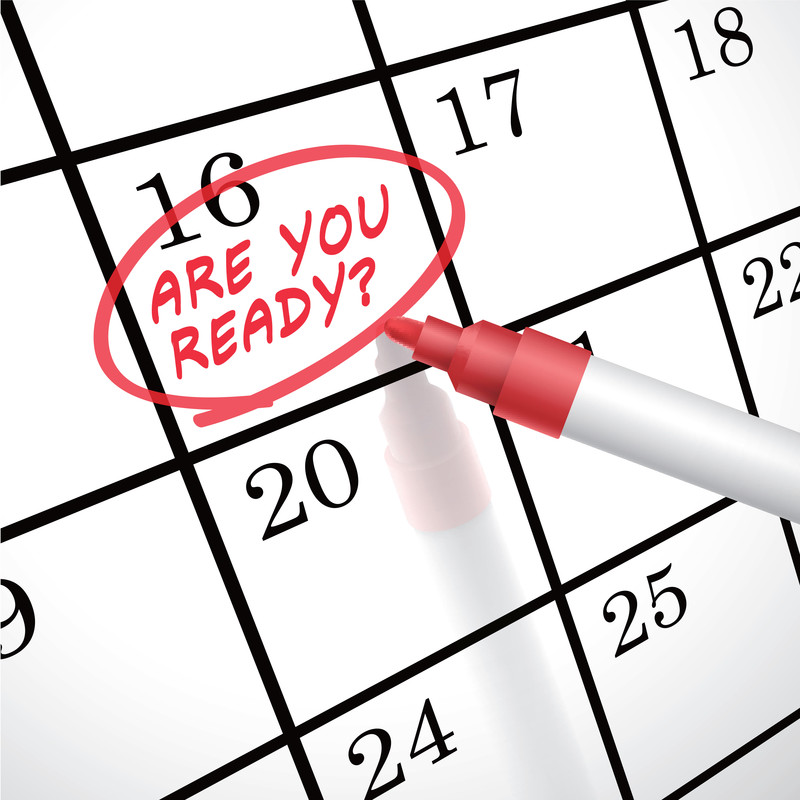 Kalender mit der Notiz „Are you ready?“