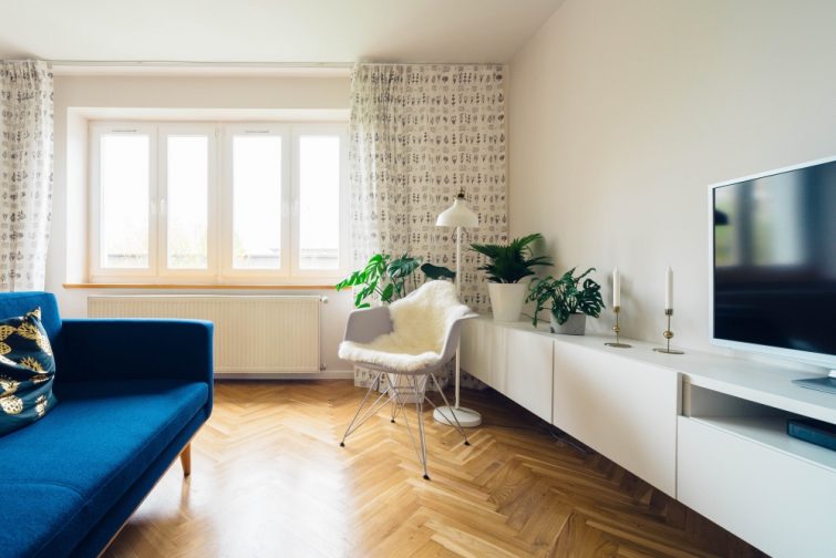 Wohnzimmer für Verkauf eingerichtet